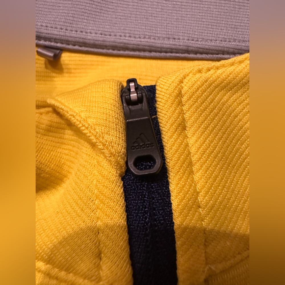 Adidas Yellow and Blue Quarter-Zip Top - Picture 4 of 9